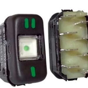 11934 | TECLA LUCES 12V. NEGRA / 8 TERMINALES / 2 PUNTOS MICRO