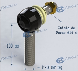 13785 | EXTREMO DIRECCION LADO IZQUIERDO R1″ X 16UNF CESCA