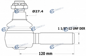 13786 | EXTREMO DIRECCION BARRA CORTA LADO DERECHO R1″ 1/8-12UNF CESCA