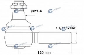 13787 | EXTREMO DIRECCION BARRA CORTA LADO IZQUIERDO R1″ 1/8-12UNF CESCA