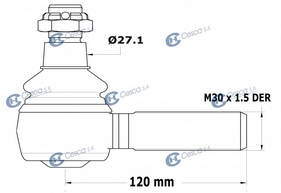 13788 | EXTREMO DIRECCION BARRA LARGA LADO DERECHO R30 X 1.5MM CESCA