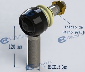 13790 | EXTREMO DIRECCION BARRA LARGA LADO DERECHO R30 X 1.5MM. CESCA