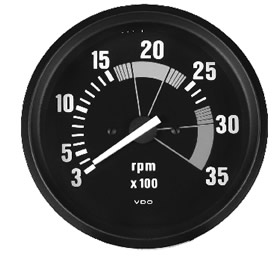 3248 | CUENTAVUELTAS 12 V. ESCALA 300-3500 RPM VDO