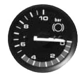 3255 | MANOMETRO DUPLO MECANICO / DIAM. 52MM. / ESCALA 0-10 (x100kPa) WILLTEC