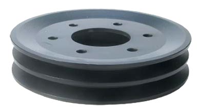 6840 | POLEA BOMBA DE AGUA Y TENSORA DE CORREA 2 CANALES FUNDICION DIAM. 170MM. / AG. 56MM. PALAZZOLO