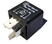 7273 | RELAY AUXILIAR 24V. / 4 TERMINALES (2 X 9.5MM) / 70 AMP. / CON SOPORTE DE FIJACION TOP RELAY
