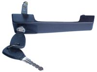 9917 | MANIJA EXTERIOR DE PUERTA CORTA NEGRA CON LLAVE TF&P TECHNOLOGY